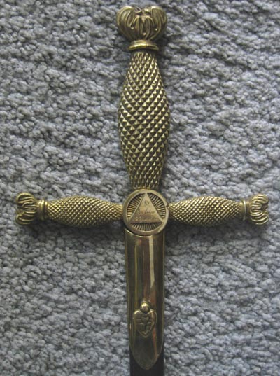 Templar sword with pyramid